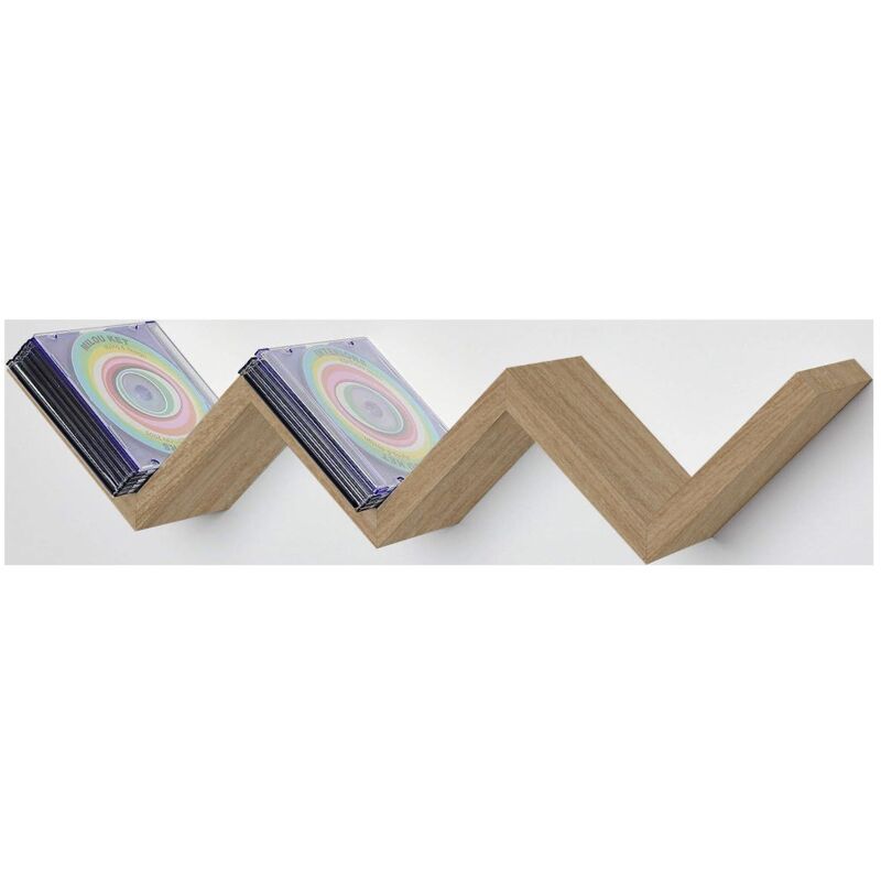 foto del prodotto mensola zig zag dimensioni 59x12x12 cm in colore rovere