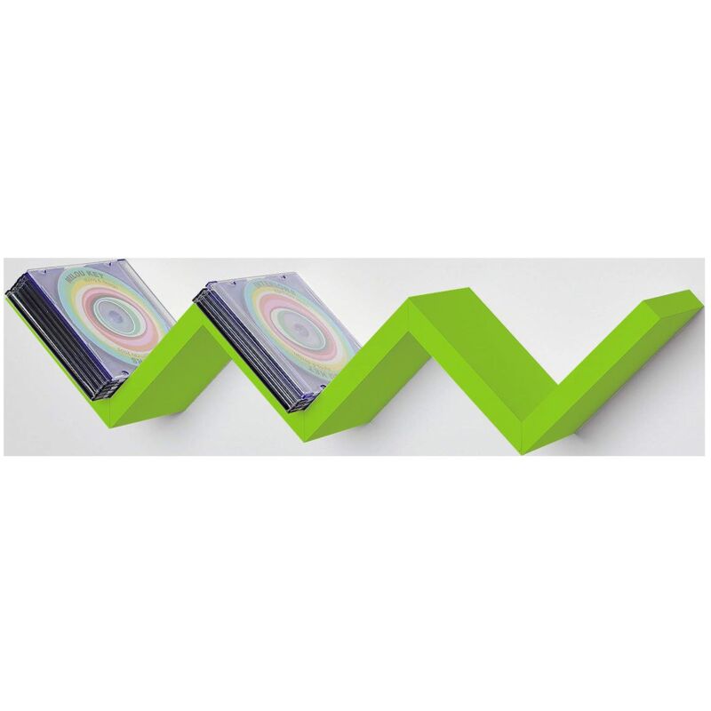 foto del prodotto mensola zig zag dimensioni 59x12x12 cm in colore verde