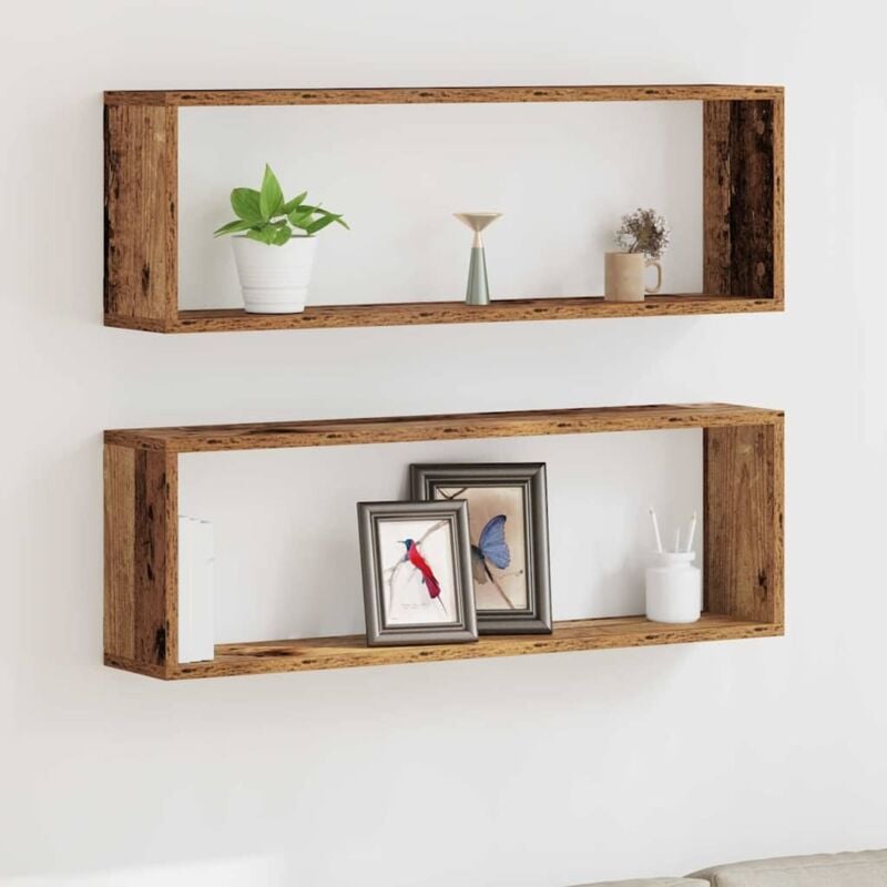 foto del prodotto mensole 2 pz in legno usurato 80x15x26 cm in legno ingegnerizzato vidaxl