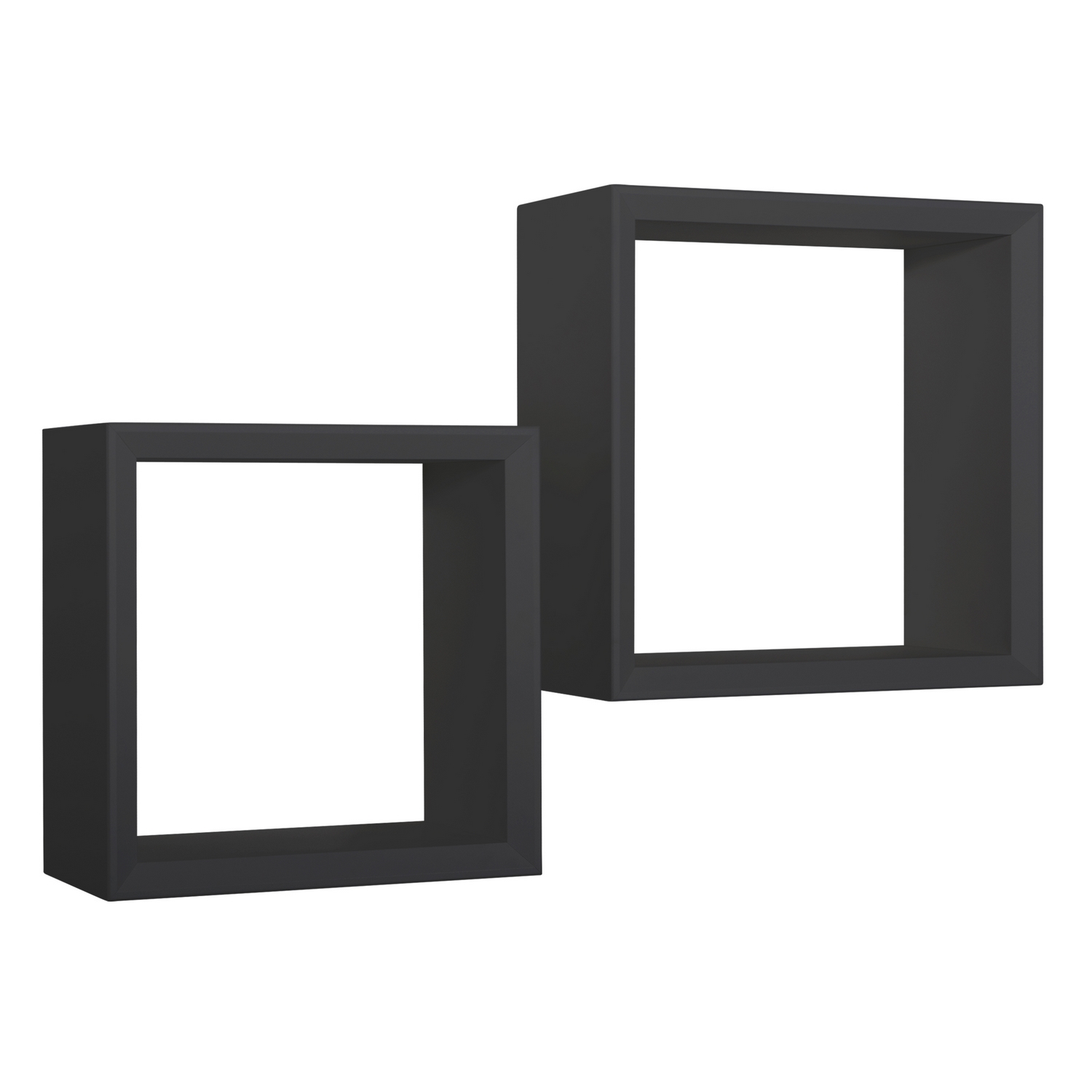 foto del prodotto mensole a cubo da parete set di 2 pz componibile colore nero mod. ginevra