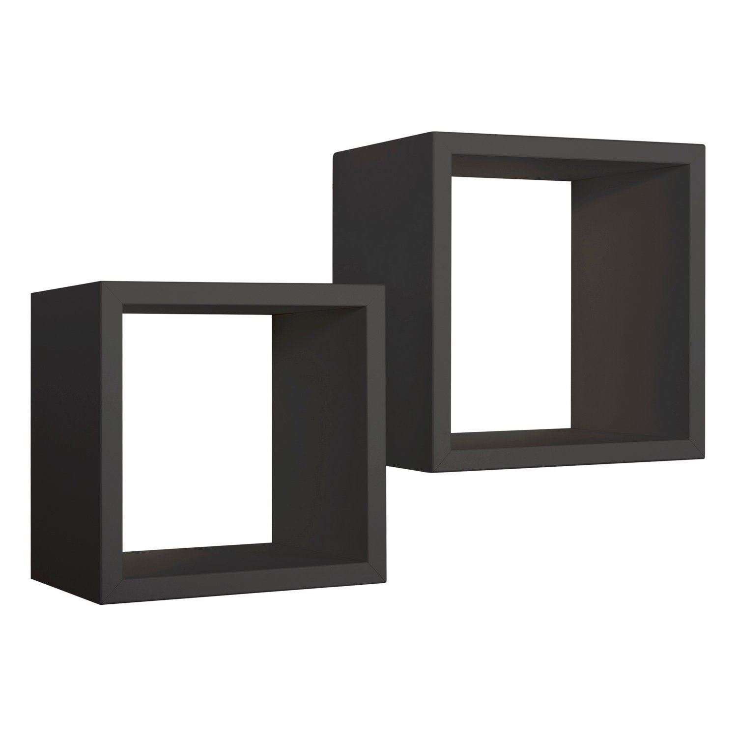 foto del prodotto mensole a cubo da parete set di 2 pz componibile colore nero mod. q-bis maxi