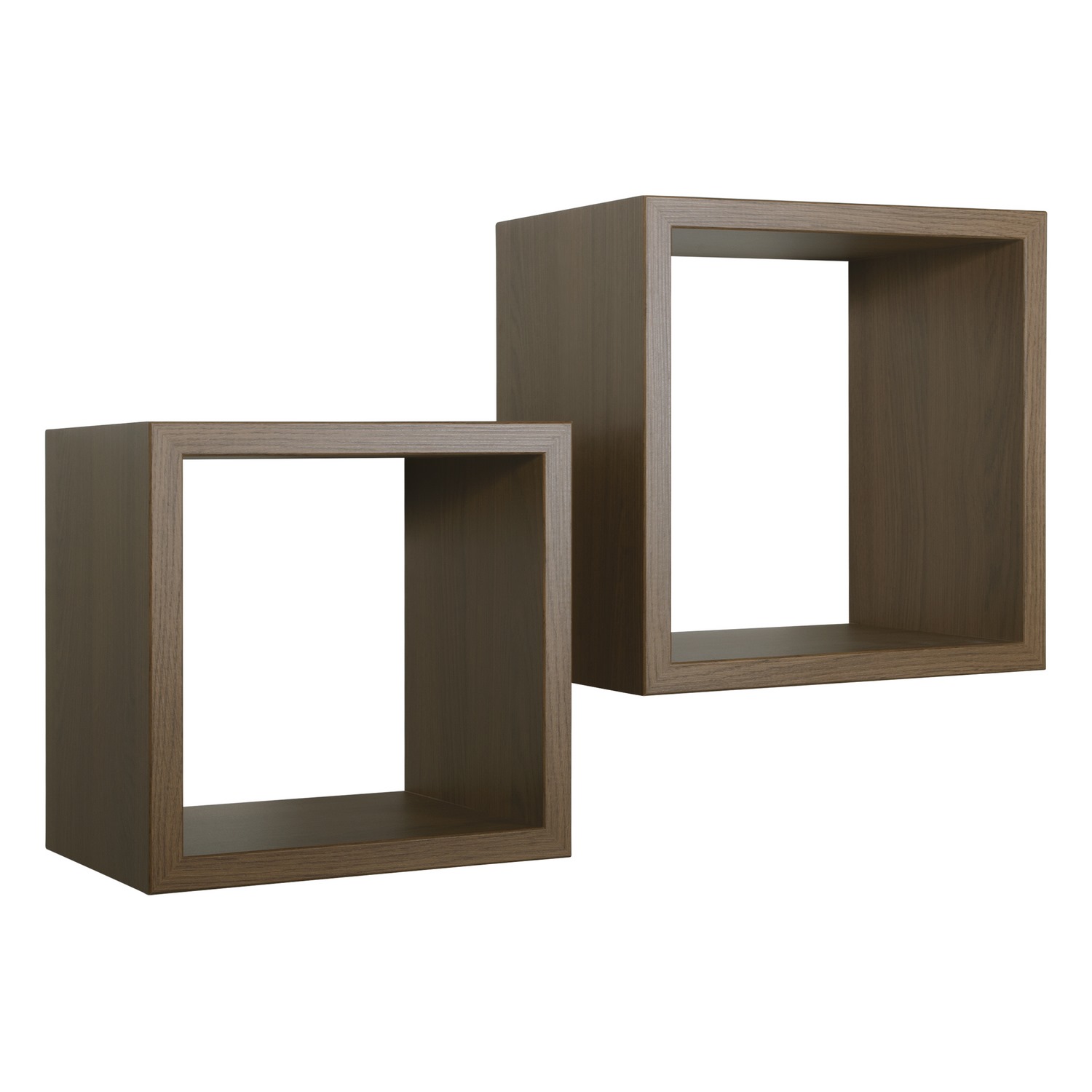 foto del prodotto mensole a cubo da parete set di 2 pz componibile colore rovere tabacco mod. q-bis maxi