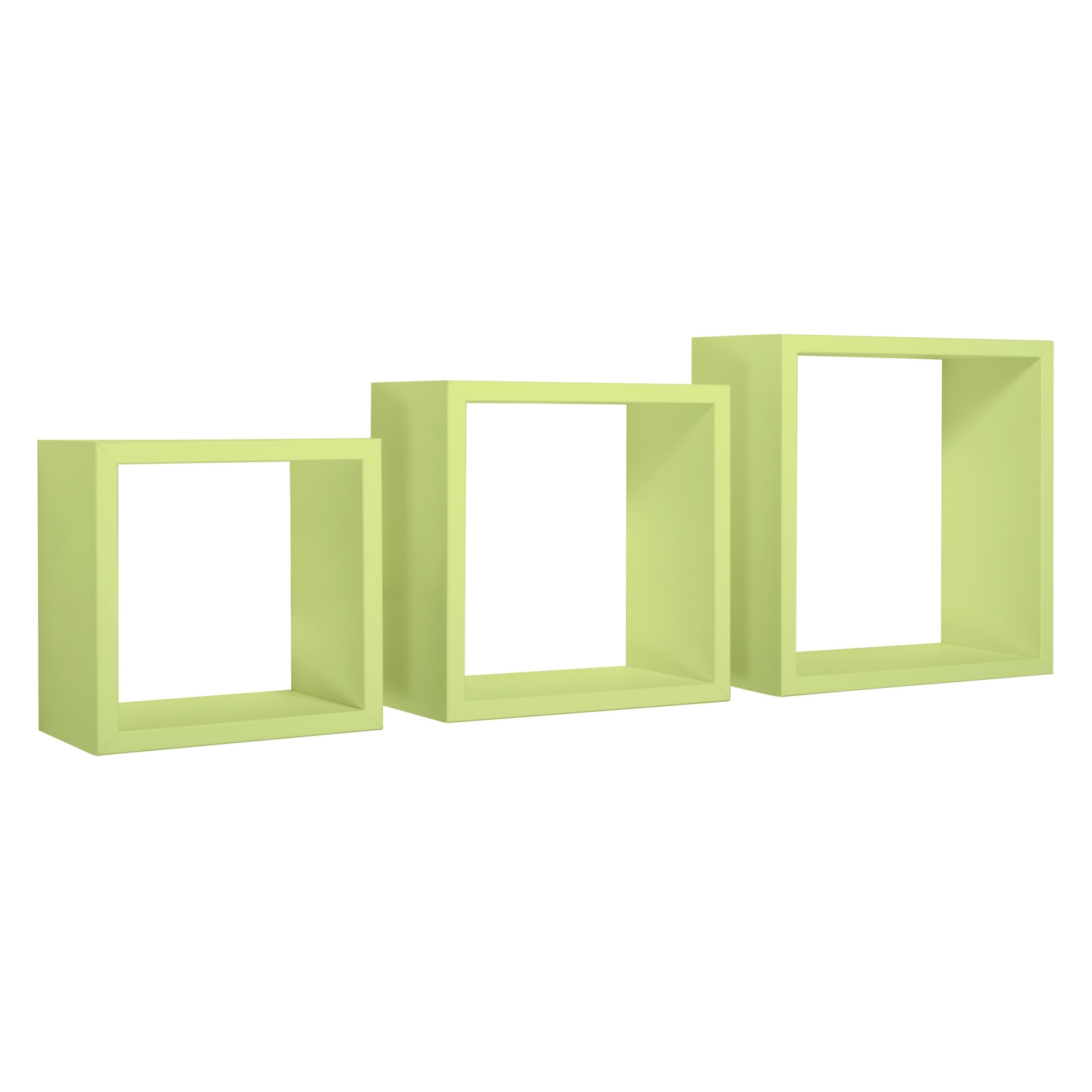 foto del prodotto mensole a cubo da parete set di 3 pz componibile colore verde mod. incubo