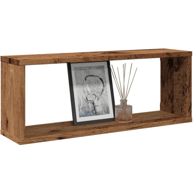 foto del prodotto mensole a cubo muro 4 pz legno antico 60x15x23 cm in truciolato vidaxl