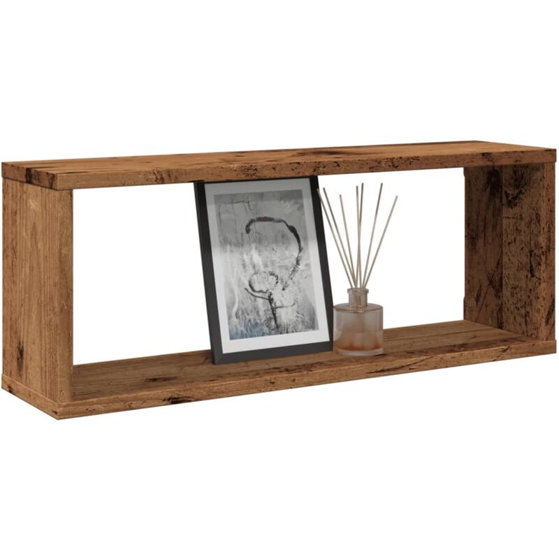 foto del prodotto mensole a cubo muro 6 pz legno antico 60x15x23 cm in truciolato vidaxl