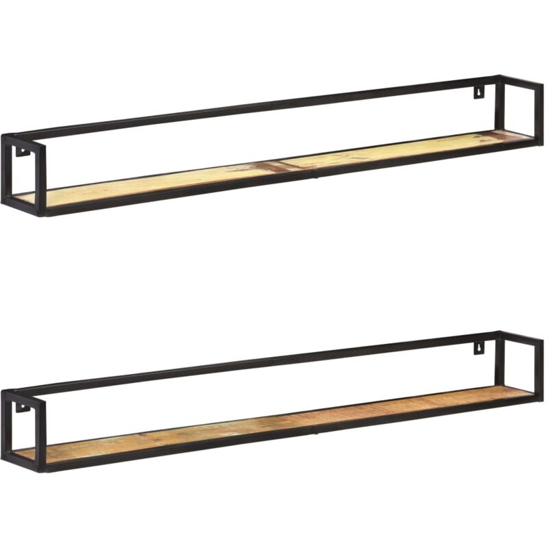 foto del prodotto mensole a muro 2 pz 160 cm in legno massello di recupero vidaxl 865474