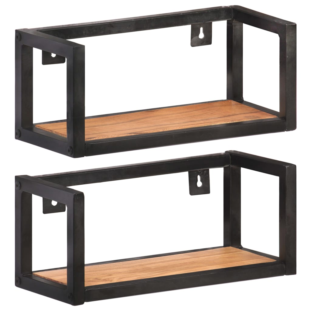 foto del prodotto mensole a muro 2 pz 40 cm in legno massello di acaciacod mxl 70534