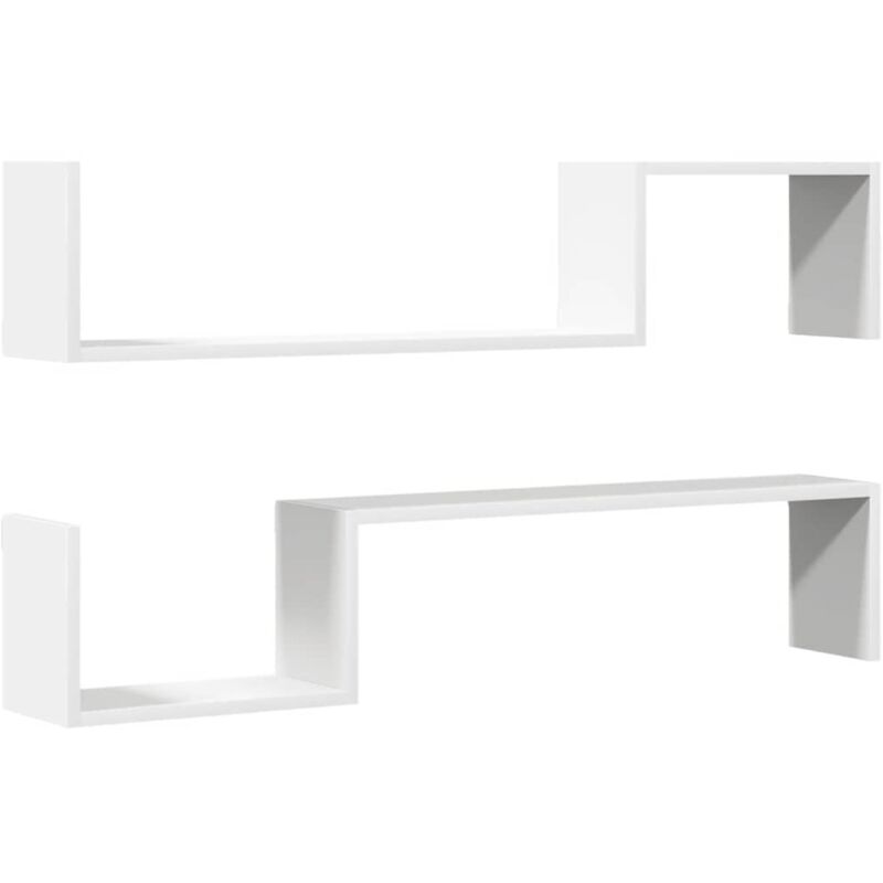 foto del prodotto mensole a muro 2 pz bianche 100x15x20 cm in legno multistrato vidaxl