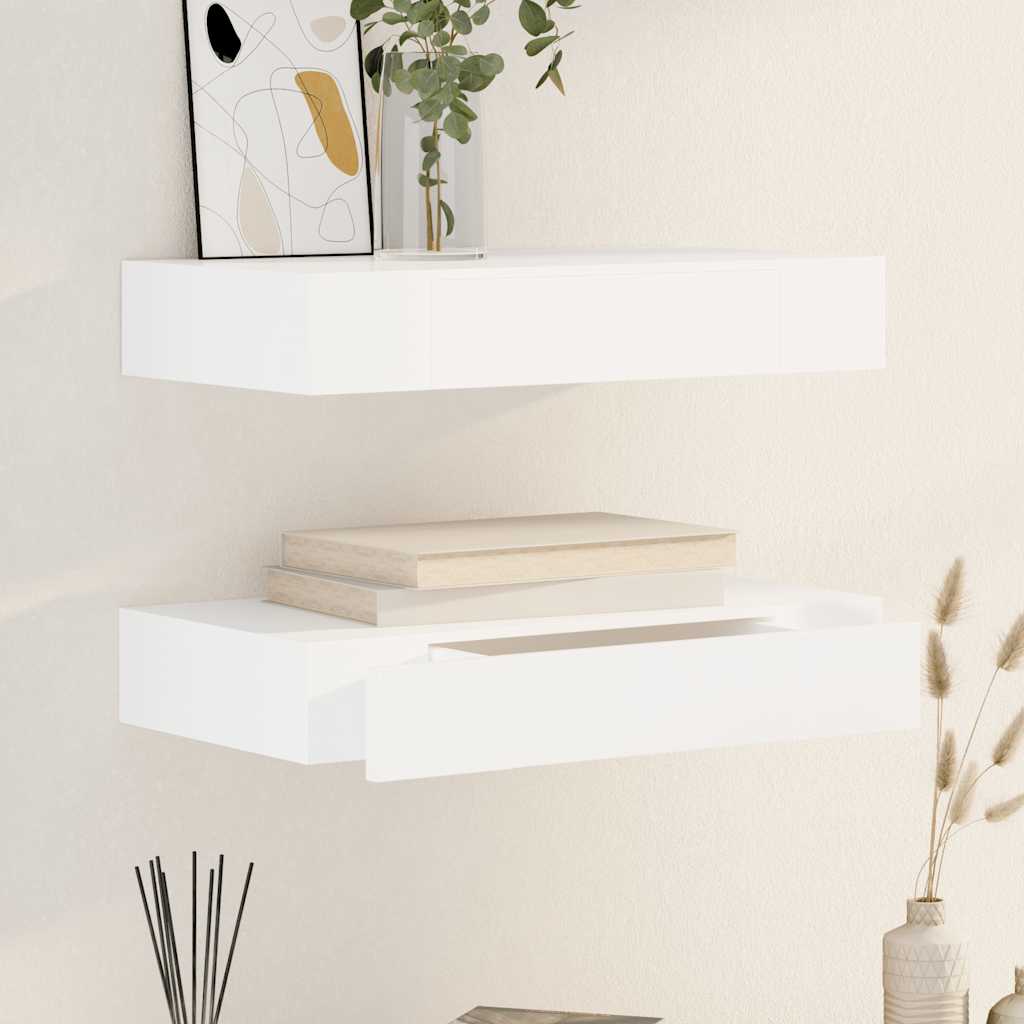foto del prodotto mensole con cassetti 2 pz bianco 48 cm vidaxl