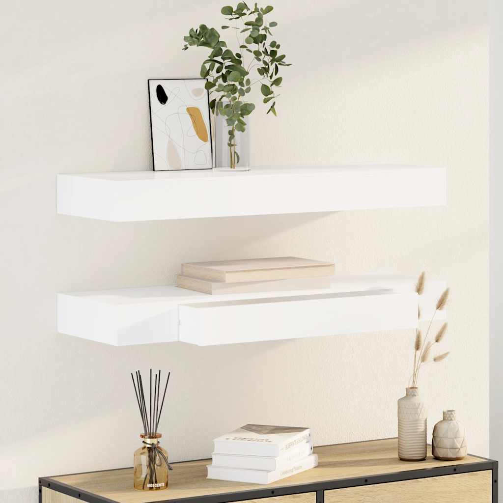 foto del prodotto mensole con cassetti 2 pz bianco 80 cm vidaxl
