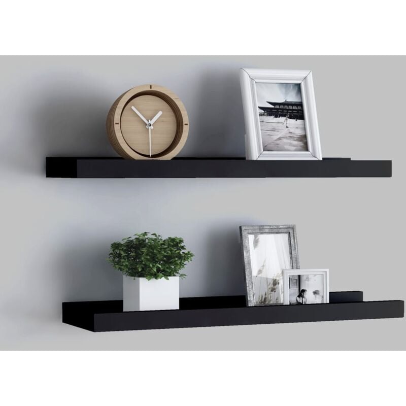 foto del prodotto mensole con sporgenza 2 pz nere 60x9x3 cm mdf vidaxl