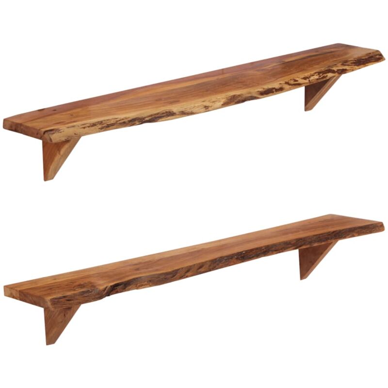 foto del prodotto mensole da parete 2 pz 110x20x18 cm in legno massello di acacia vidaxl 807315