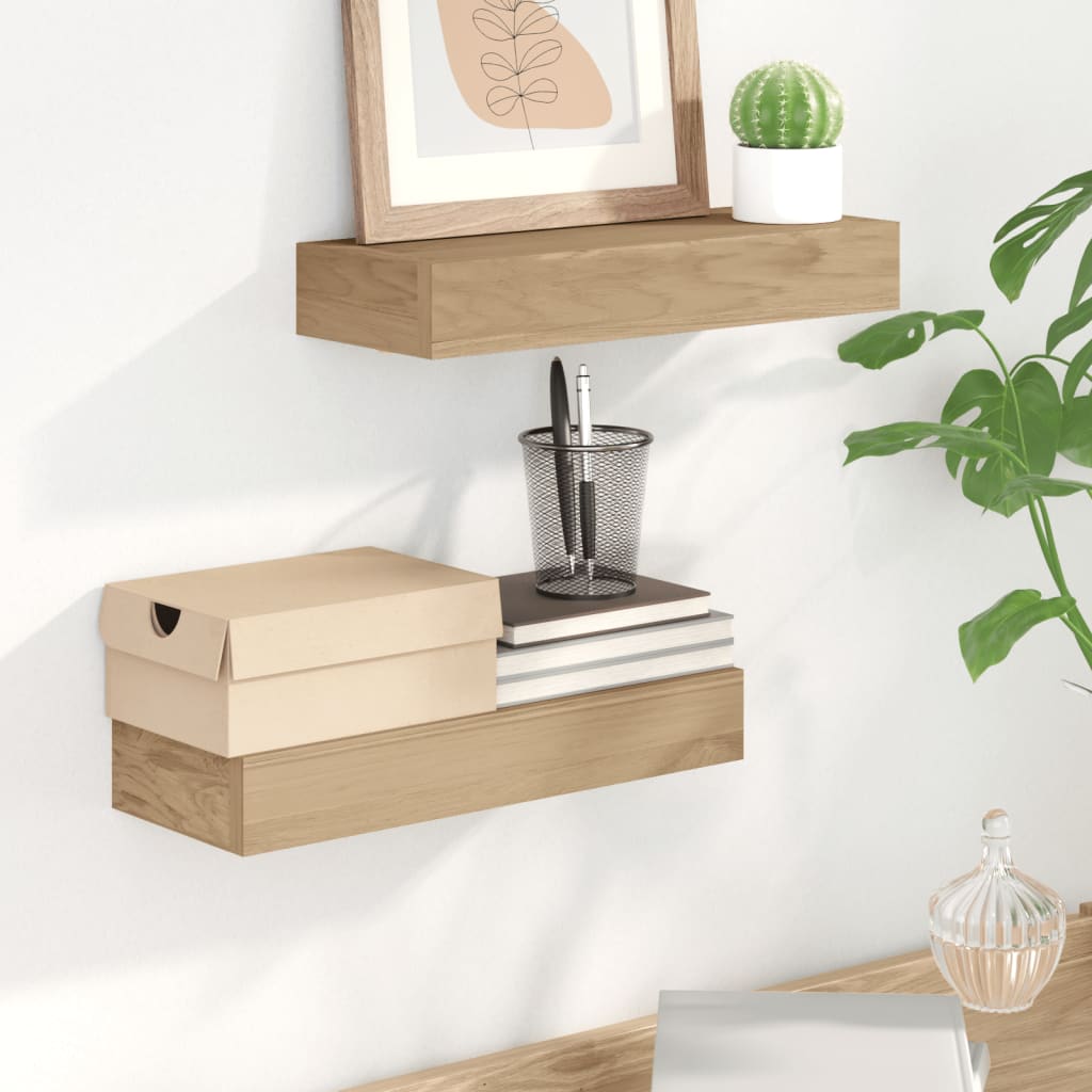 foto del prodotto mensole da parete 2 pz 40x15x4 cm in legno massello di teak vidaxl