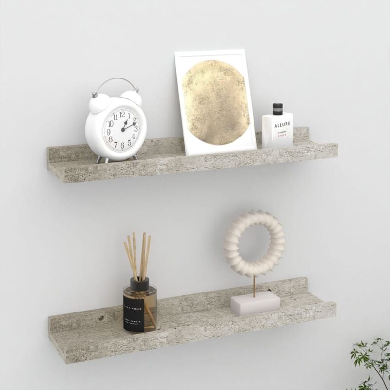 foto del prodotto mensole da parete 2 pz grigio cemento 40x9x3 cm vidaxl