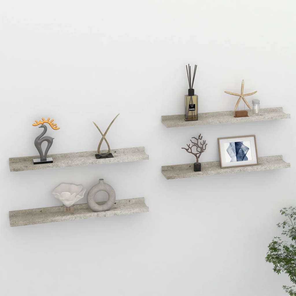 foto del prodotto mensole da parete 4 pz grigio cemento 60x9x3 cm cod mxl 33276