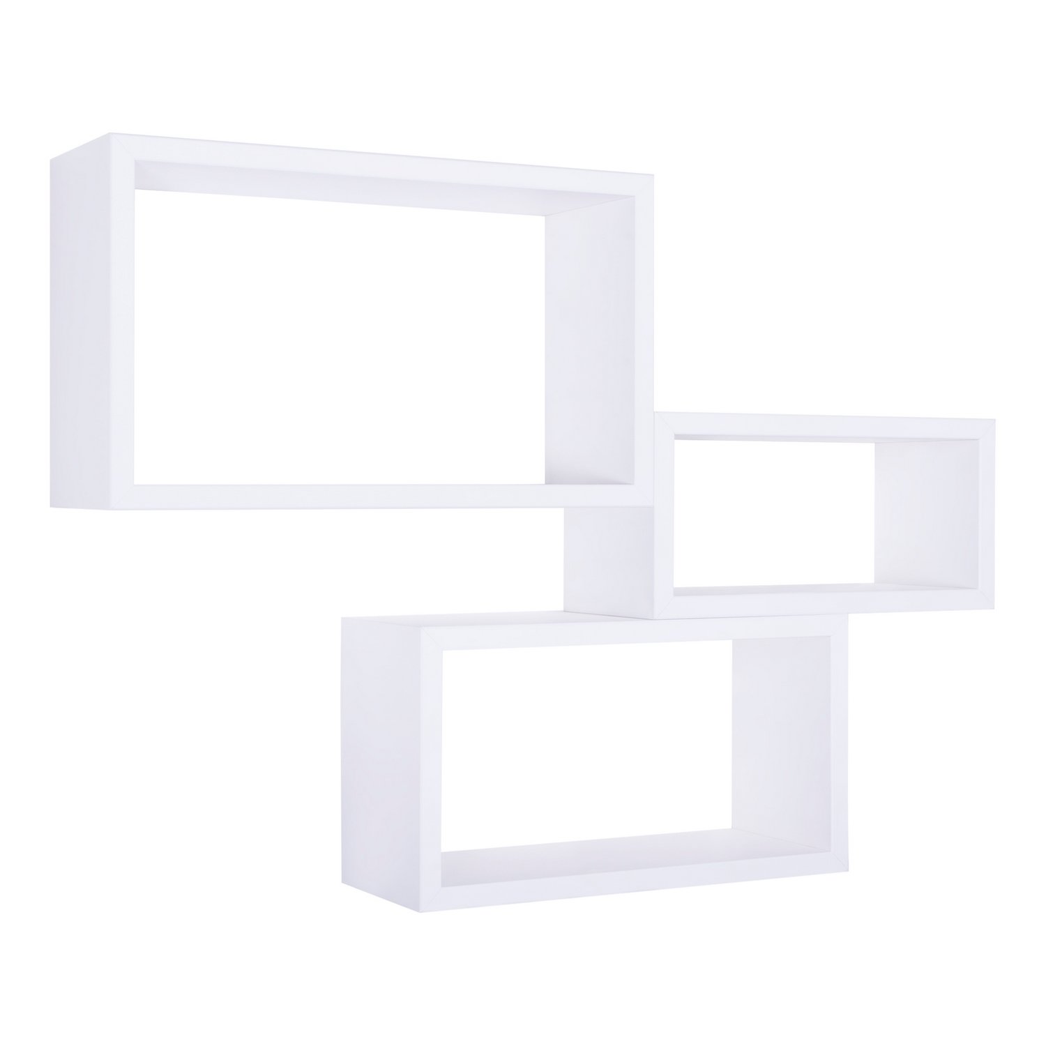 foto del prodotto mensole da parete rettangolari set di 3 pz componibile colore bianco mod. trittico