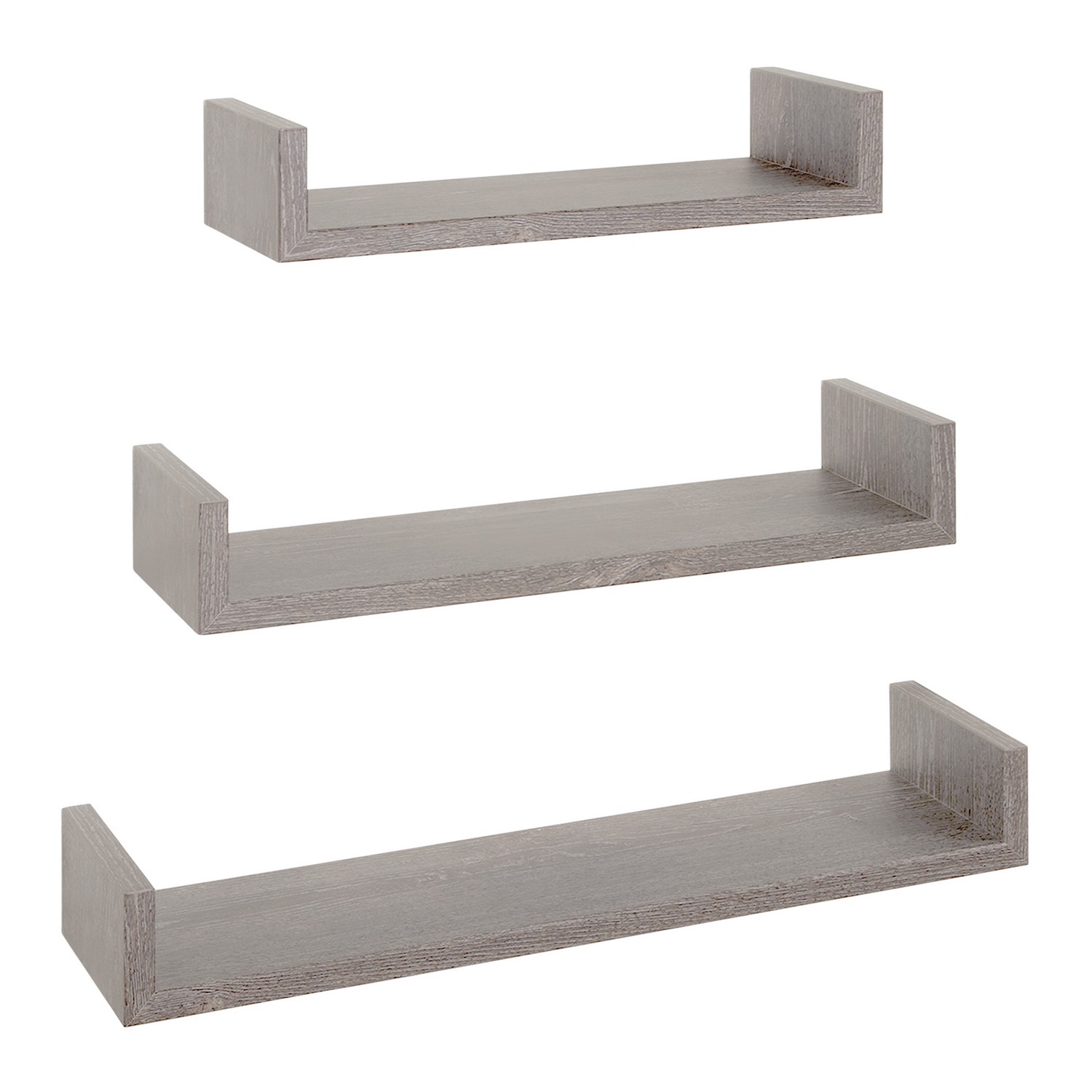 foto del prodotto mensole da parete set di 3 pz colore rovere grigio mod. calamita
