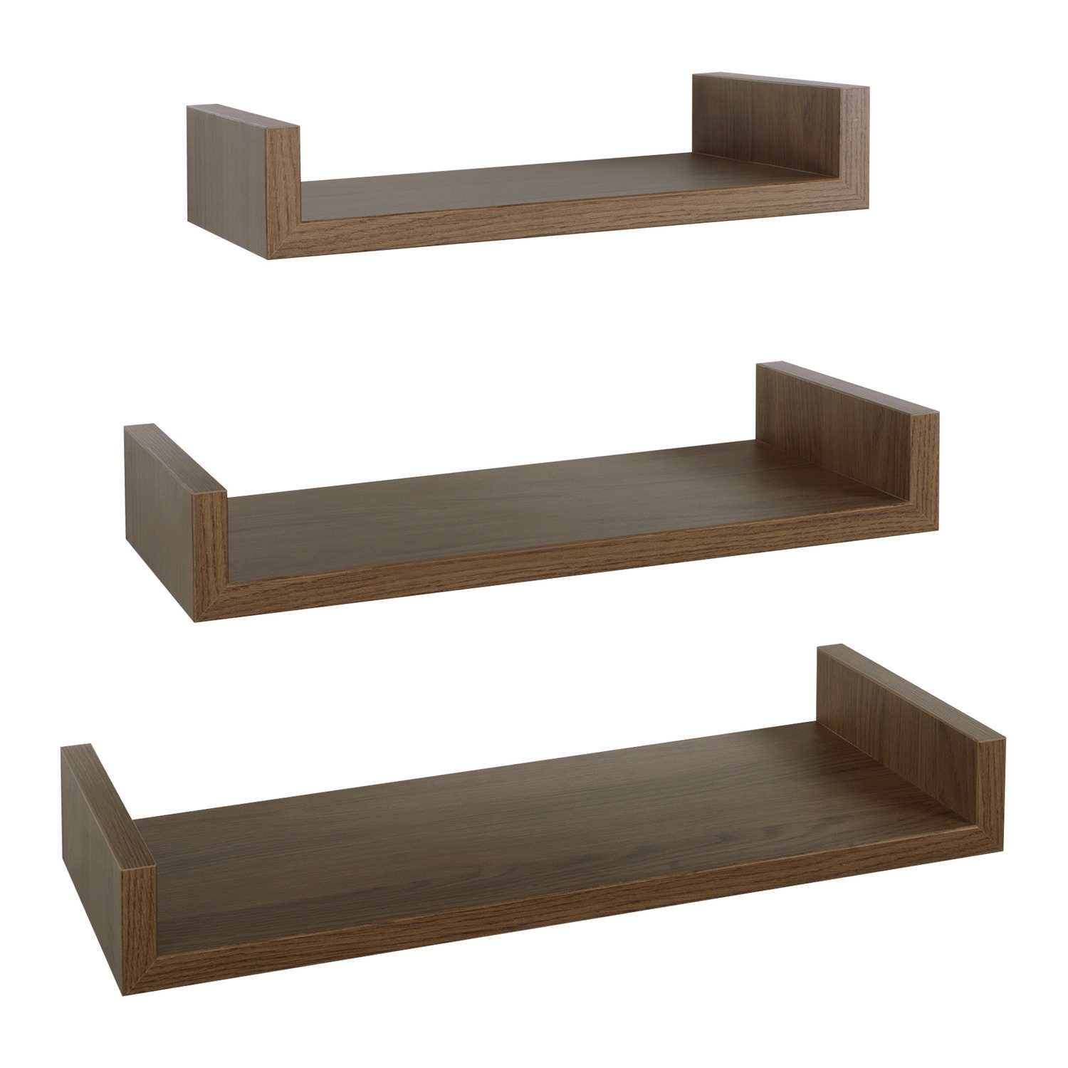 foto del prodotto mensole da parete set di 3 pz colore rovere tabacco mod. calamita maxi