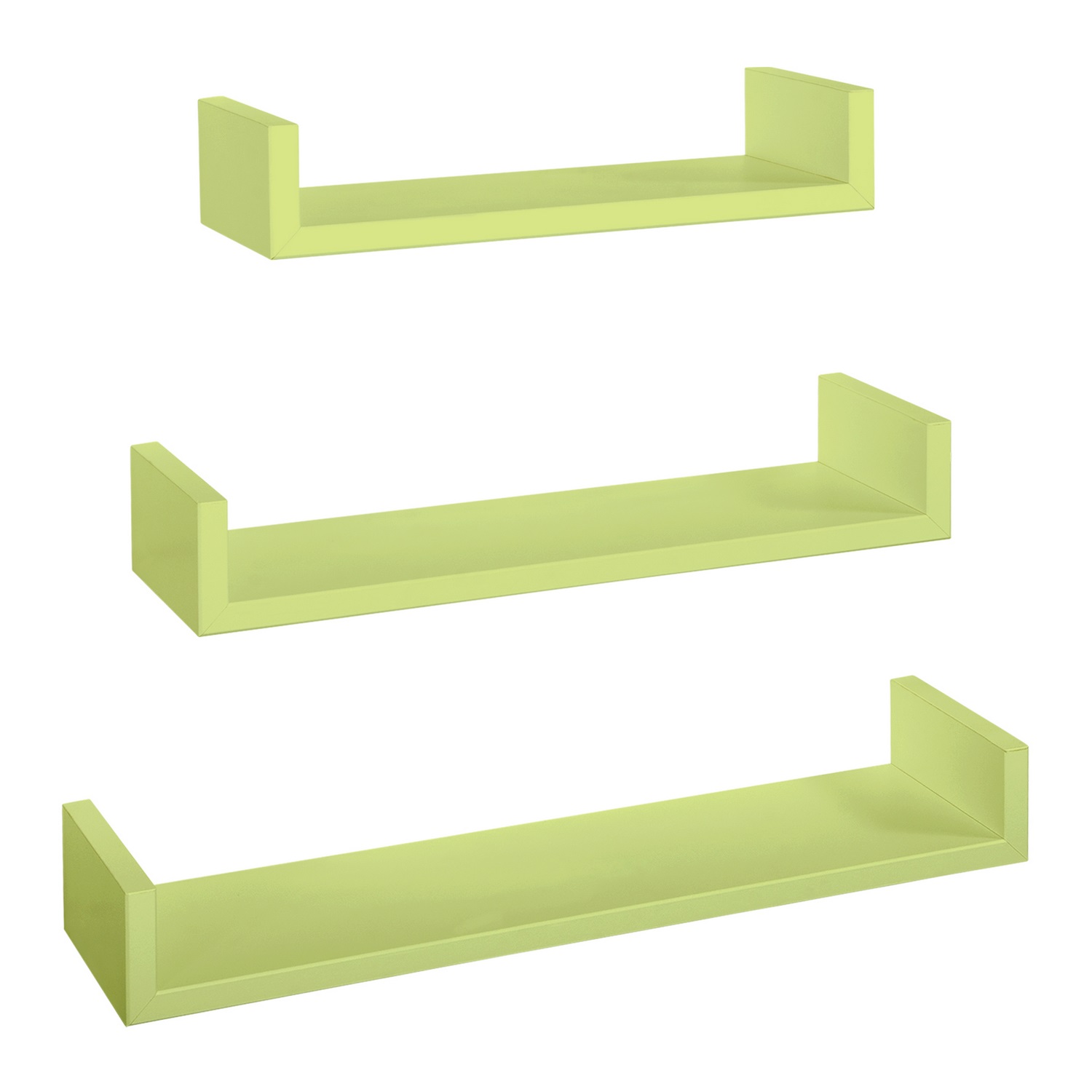 foto del prodotto mensole da parete set di 3 pz colore verde mod. calamita