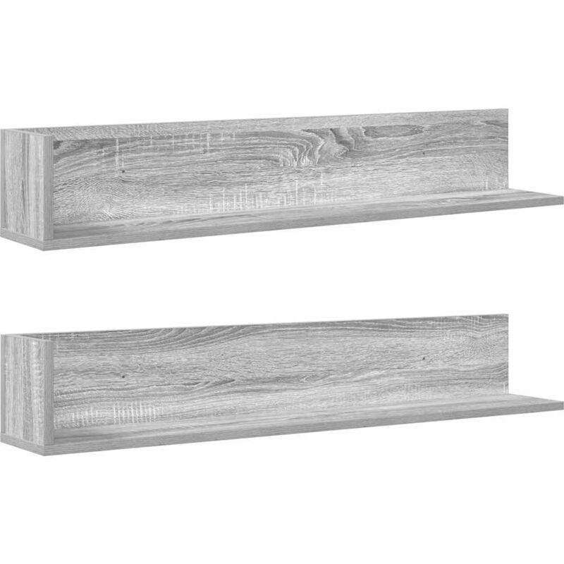foto del prodotto mensole parete 2pz grigio sonoma 100x16,5x16,5 cm in truciolato vidaxl