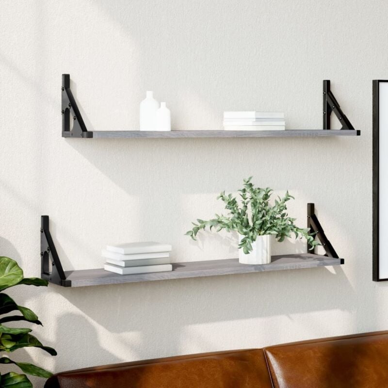 foto del prodotto mensole parete 2pz grigio sonoma 80x15x15,5cm legno multistrato vidaxl