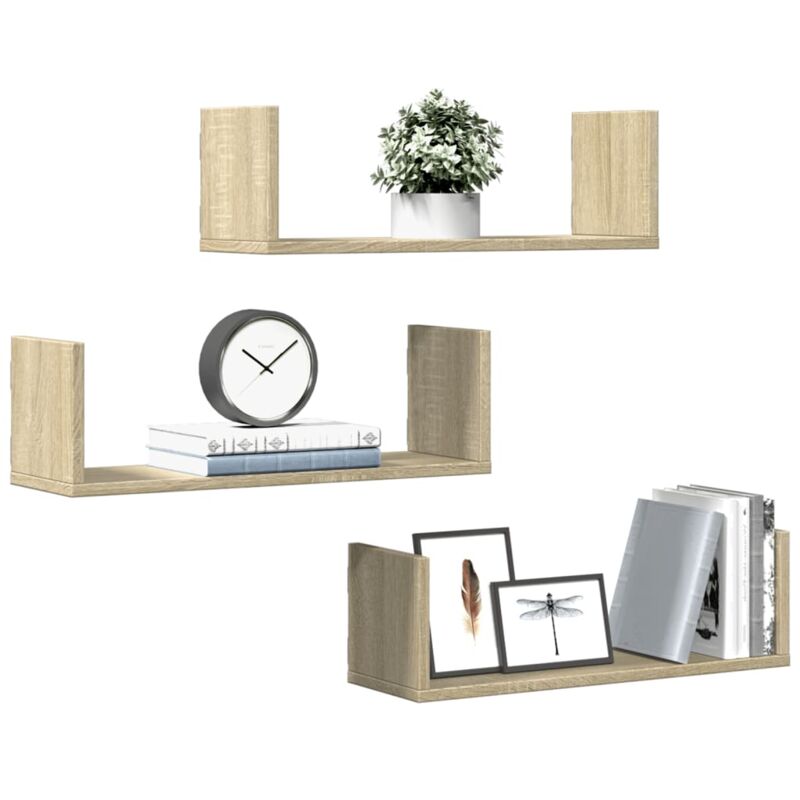 foto del prodotto mensole parete 2pz rovere sonoma 58x18x18 cm in truciolato vidaxl