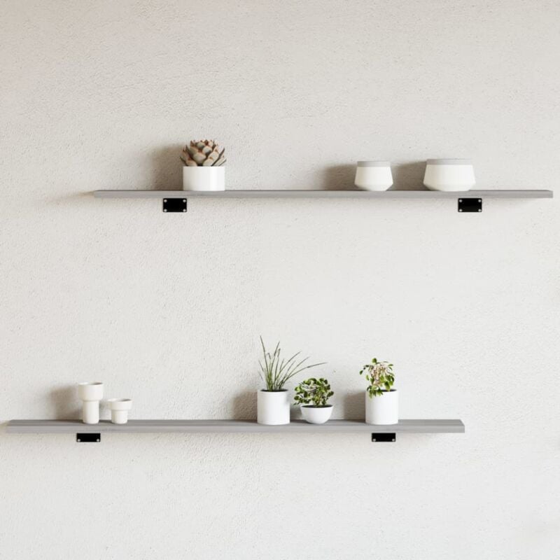 foto del prodotto mensole parete 4pz grigio sonoma 100x10x1,5cm legno multistrato vidaxl