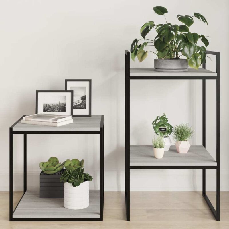 foto del prodotto mensole parete 4pz grigio sonoma 40x40x1,5cm legno multistrato vidaxl
