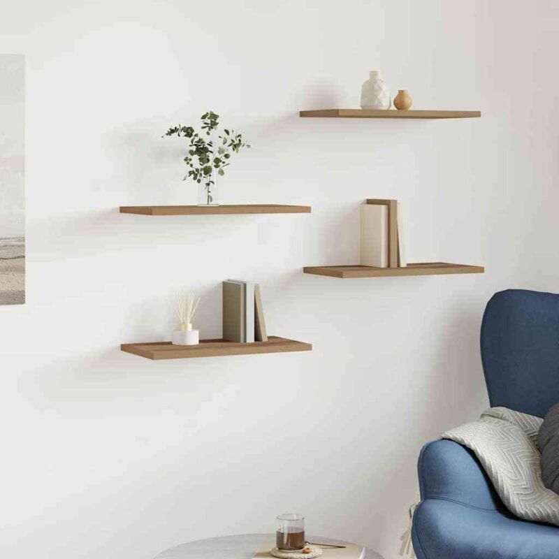 foto del prodotto mensole parete 4pz rovere artigianale 40x20x1,5cm in truciolato vidaxl