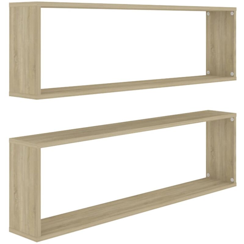 foto del prodotto mensole parete a cubo 2pz rovere sonoma 100x15x30cm multistrato vidaxl