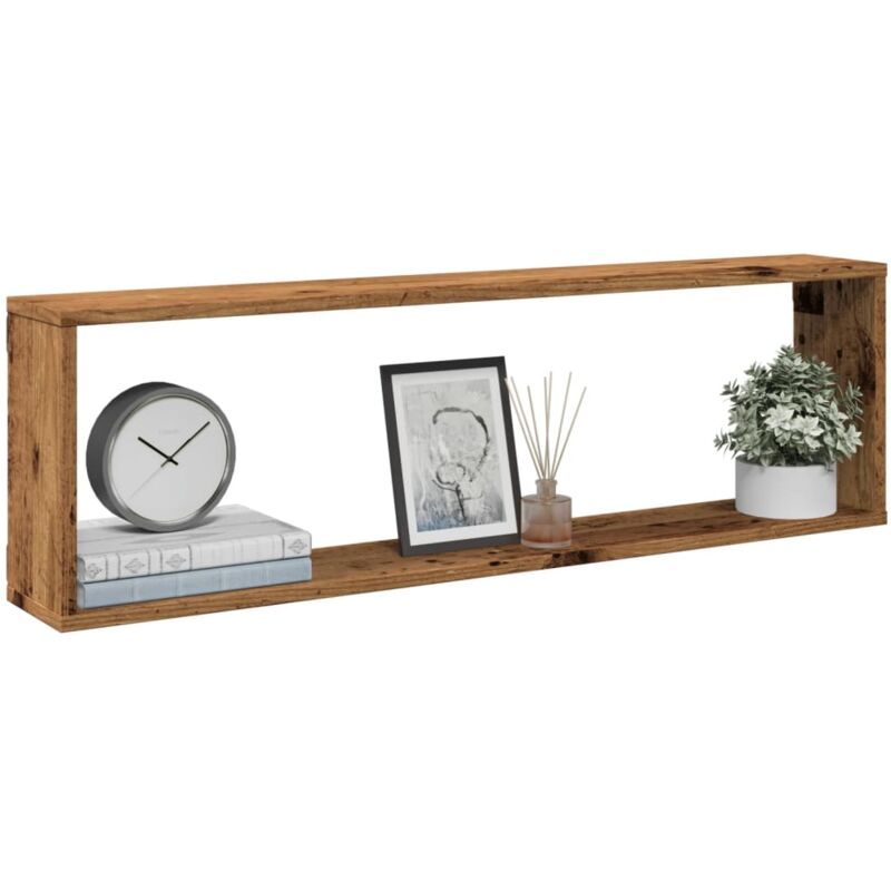 foto del prodotto mensole parete a cubo 4 pz legno vecchio 100x15x30cm truciolato vidaxl