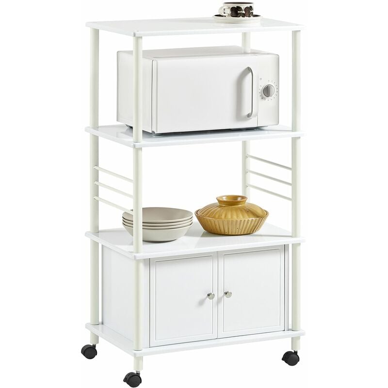 foto del prodotto mensole per forno a microonde, carrello da cucina, armadietto cucina bianco frg12 w sobuy
