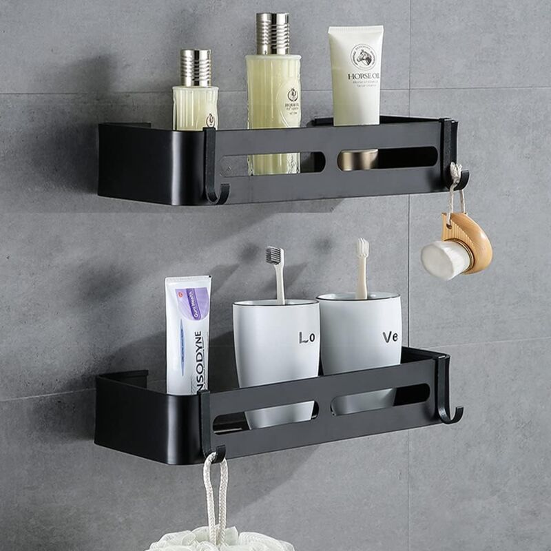 foto del prodotto mensole per il bagno senza foratura mensole adesive in alluminio per la doccia