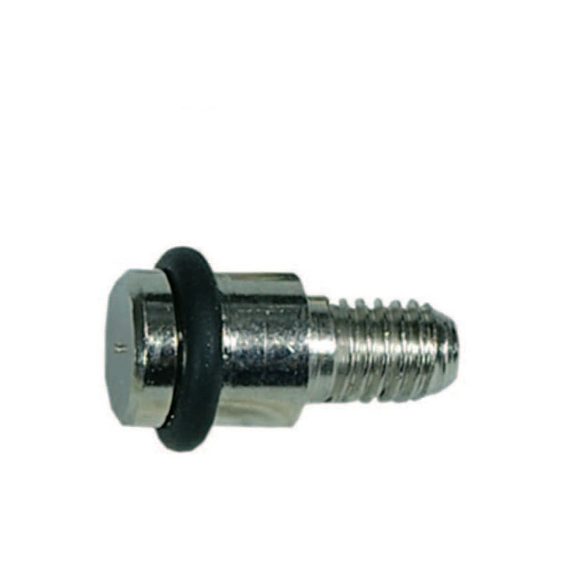 foto del prodotto mensolina reggipiano tonda filettata con gommino mm.8 con filetto mm.5 ma in ottone nichelato