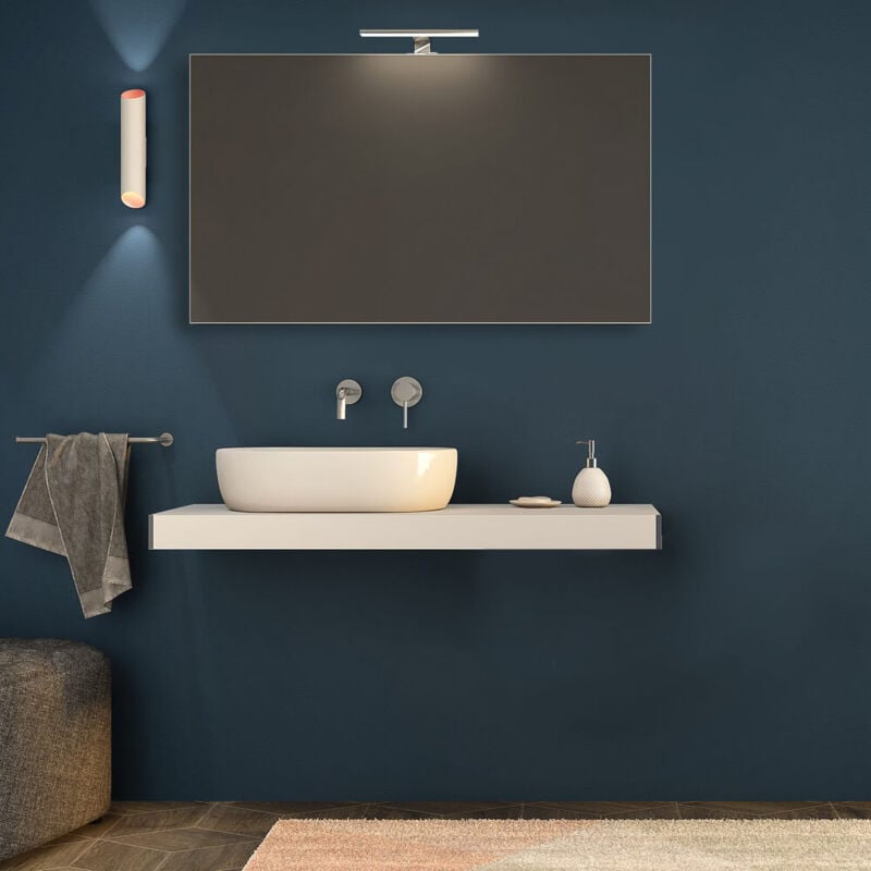 foto del prodotto mensolone bagno bianco opaco 120 cm