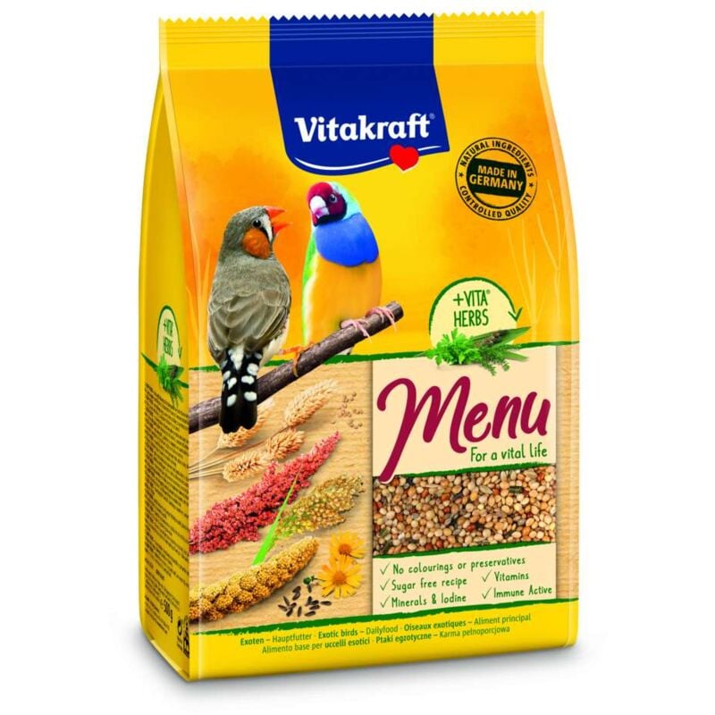 foto del prodotto menu per uccelli esotici