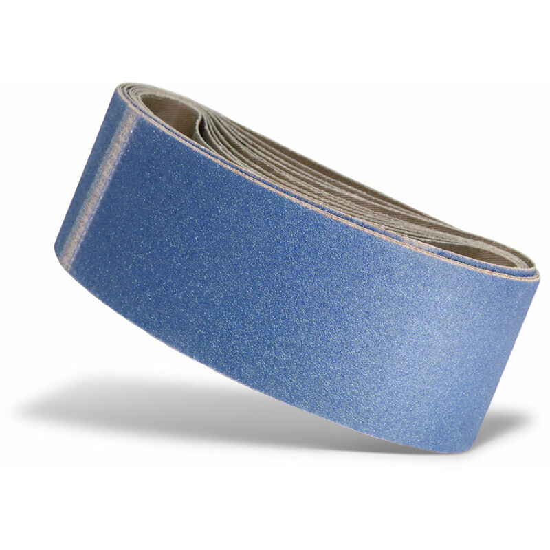 foto del prodotto menzer blue nastri abrasivi, 457 x 75 mm, p. levigatrici palmari a nastro, corindone zirconio 10 pz. g60