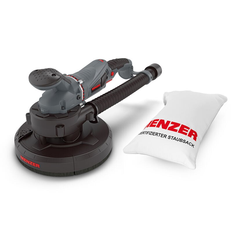 foto del prodotto menzer levigatrice per muri tbs 225 av con aspirazione integrata, levigatrice compatta per una levigatura quasi priva di polvere, incluso set di