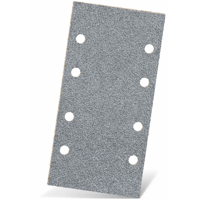 foto del prodotto menzer platinum carte abrasive velcrate, 186 x 93 mm, 8 fori, p. levigatrici orbitali, corindone semi friabile 50 pz. g120