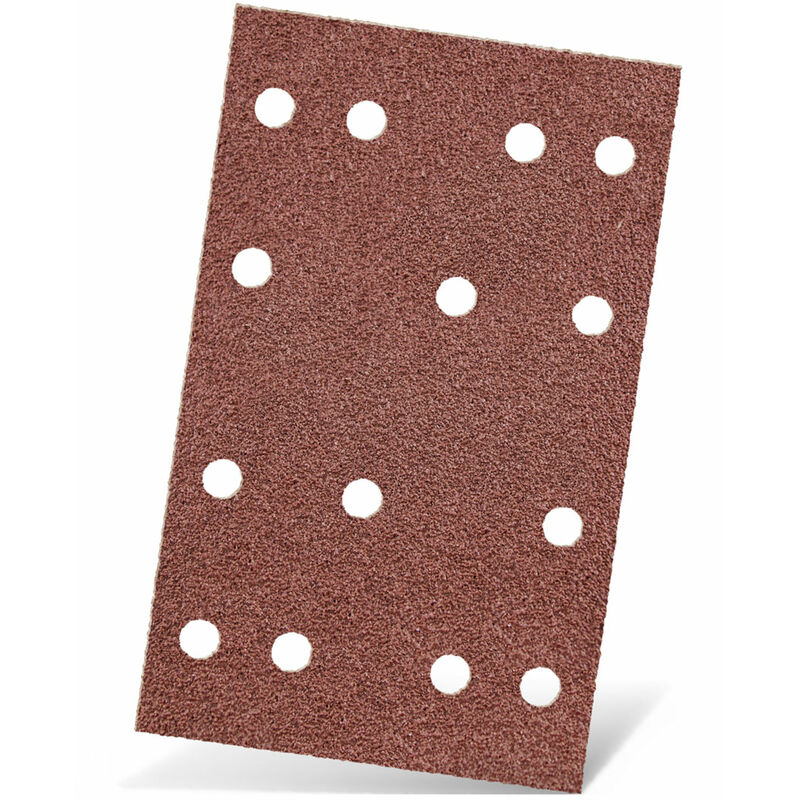 immagine 0 del prodotto menzer red carte abrasive velcrate, 133 x 80 mm, 14 fori, p. levigatrici orbitali, corindone normale 50 pz. g40