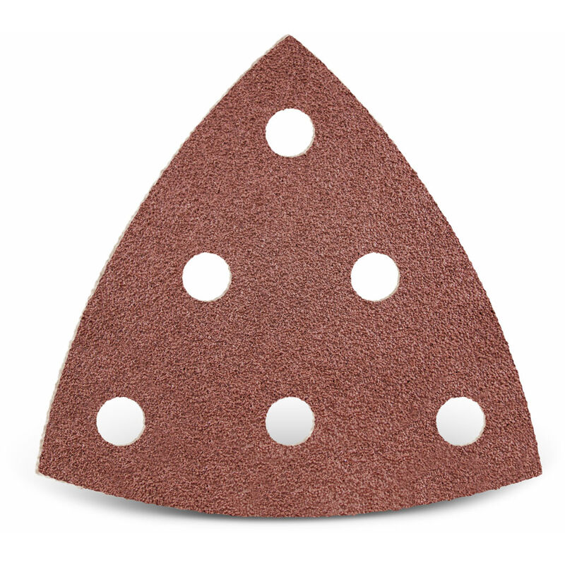 foto del prodotto menzer red carte abrasive velcrate, 93 mm, 6 fori, p. levigatrici a delta, corindone normale 50 pz. g150