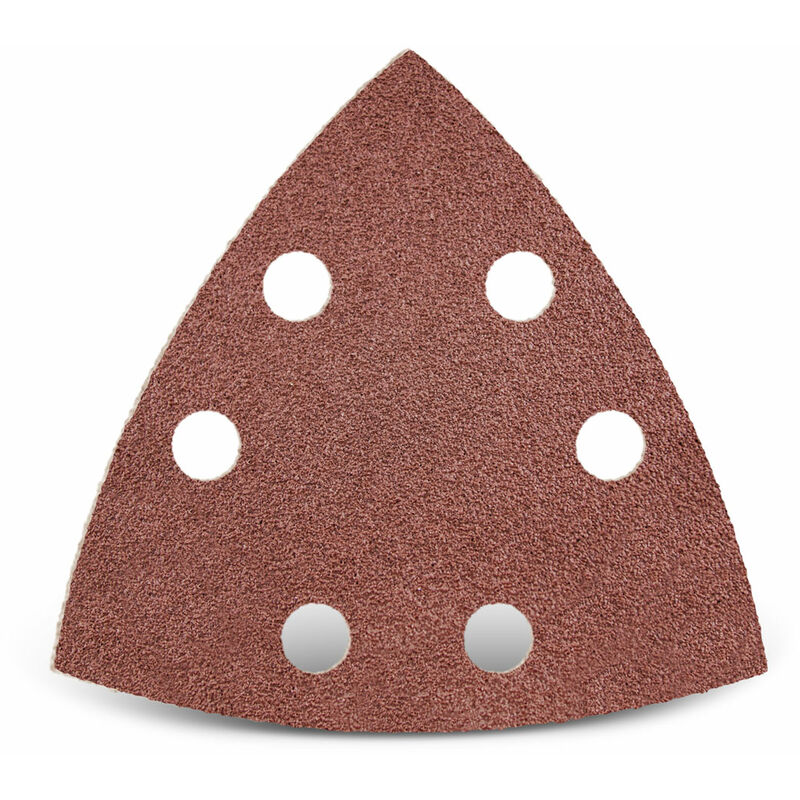 foto del prodotto menzer red carte abrasive velcrate, 93 mm, 6 fori, p. levigatrici a delta, corindone normale 50 pz. g40