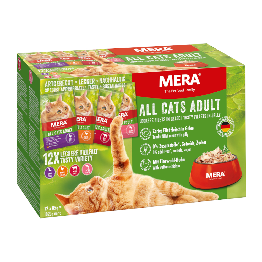 foto del prodotto mera cats adult pacco misto alimento umido per gatti 12 x 85 g