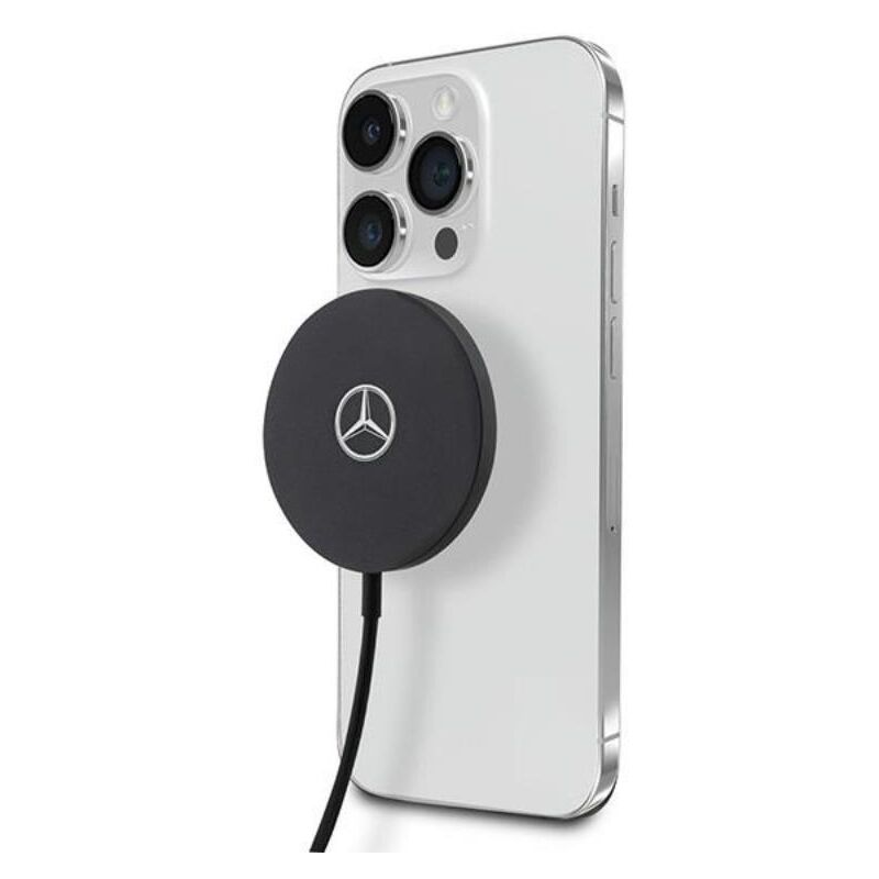 foto del prodotto mercedes big silver logo magsafe 15w induktionsladeger t schwarz 