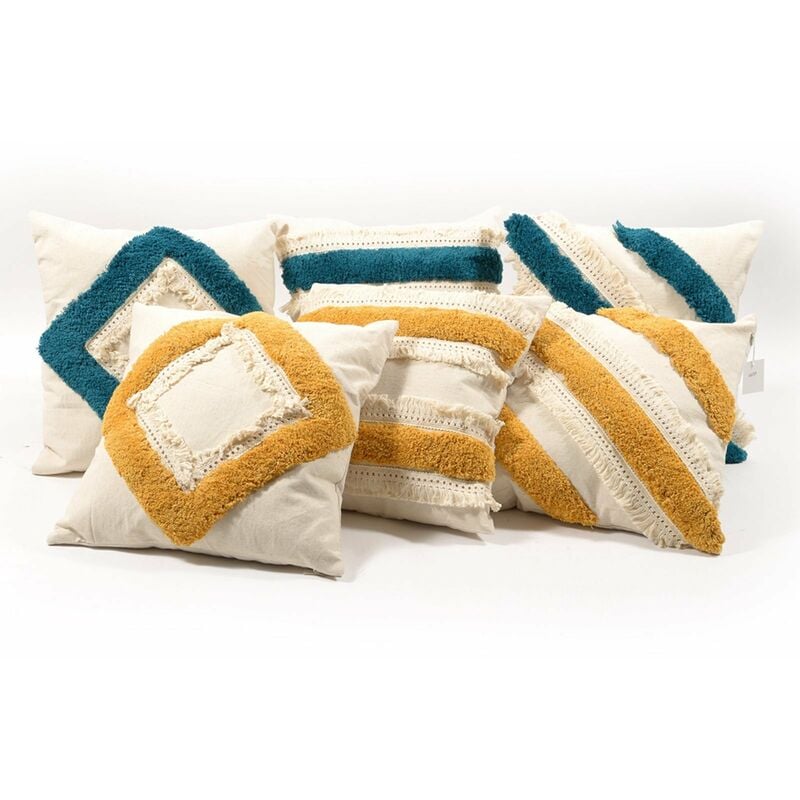immagine 0 del prodotto mercury cuscino imbottito boho chic decorativo per divano sfoderabile 45 x 45 cm turchese