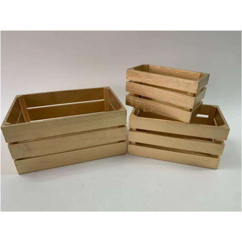 foto del prodotto mercury set 3 cassette in legno oro 86147 x1
