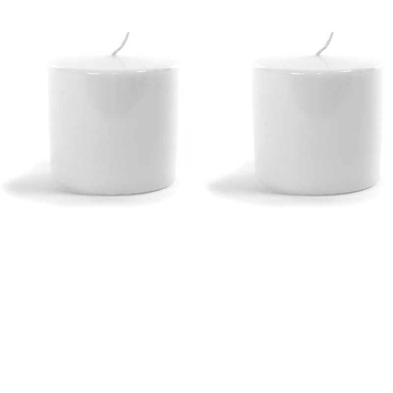 foto del prodotto mercury set di 2 candele decorative pillar lucid confezione con scatola bianca 4 x 5 cm oro