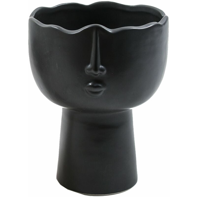 foto del prodotto mercury statua decorativa testa porta vaso da interno ed esterno in ceramica h 19 cm nero