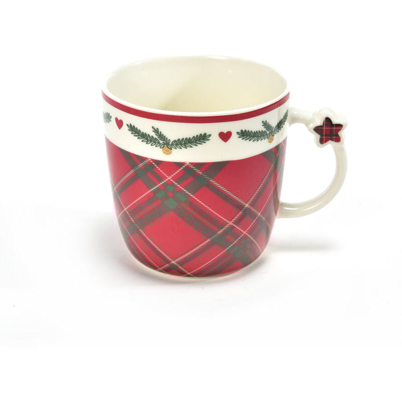 foto del prodotto mercury tazza natalizia in ceramica, colore rosso, da 350 ml, 9 x 6.4 x h 9.1