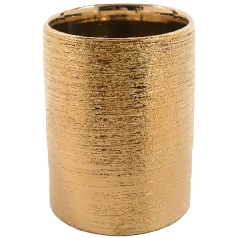 foto del prodotto mercury vaso decorativo in ceramica colore oro per fiori e piante decorazione ambienti piccolo